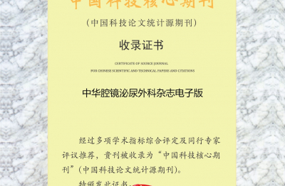 《中华腔镜泌尿外科杂志（电子版）》中国科技核心期刊收录证书